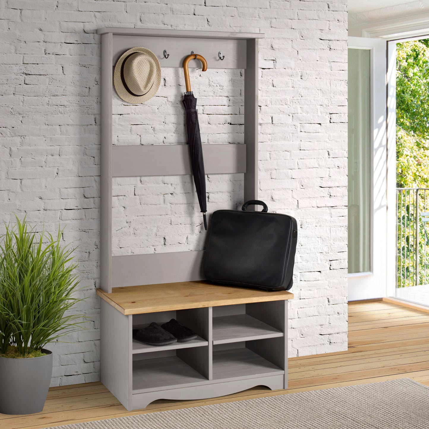 Corona Grey Shoe Bench (CRG950)