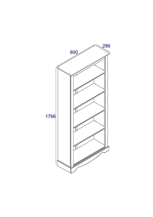 Corona White Bookcase (CRW713)