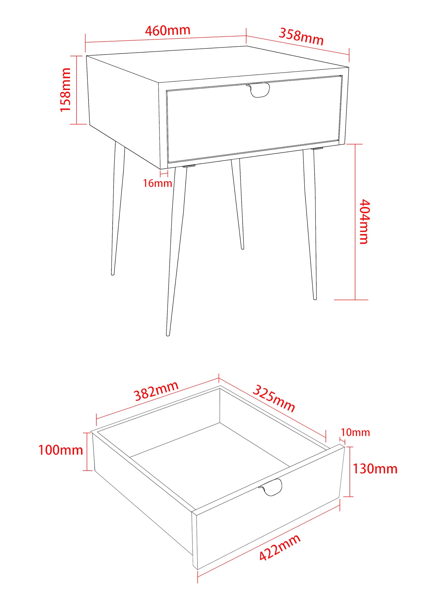 Options Bedside Cabinet (MBS101)