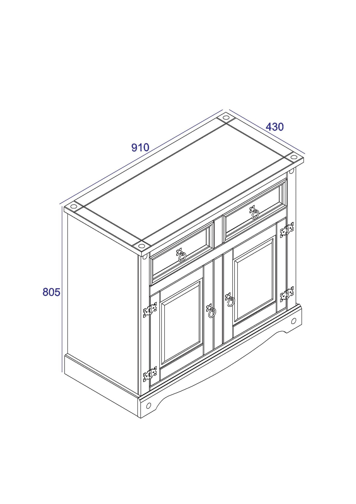 Corona Grey Sideboard (CRG915)