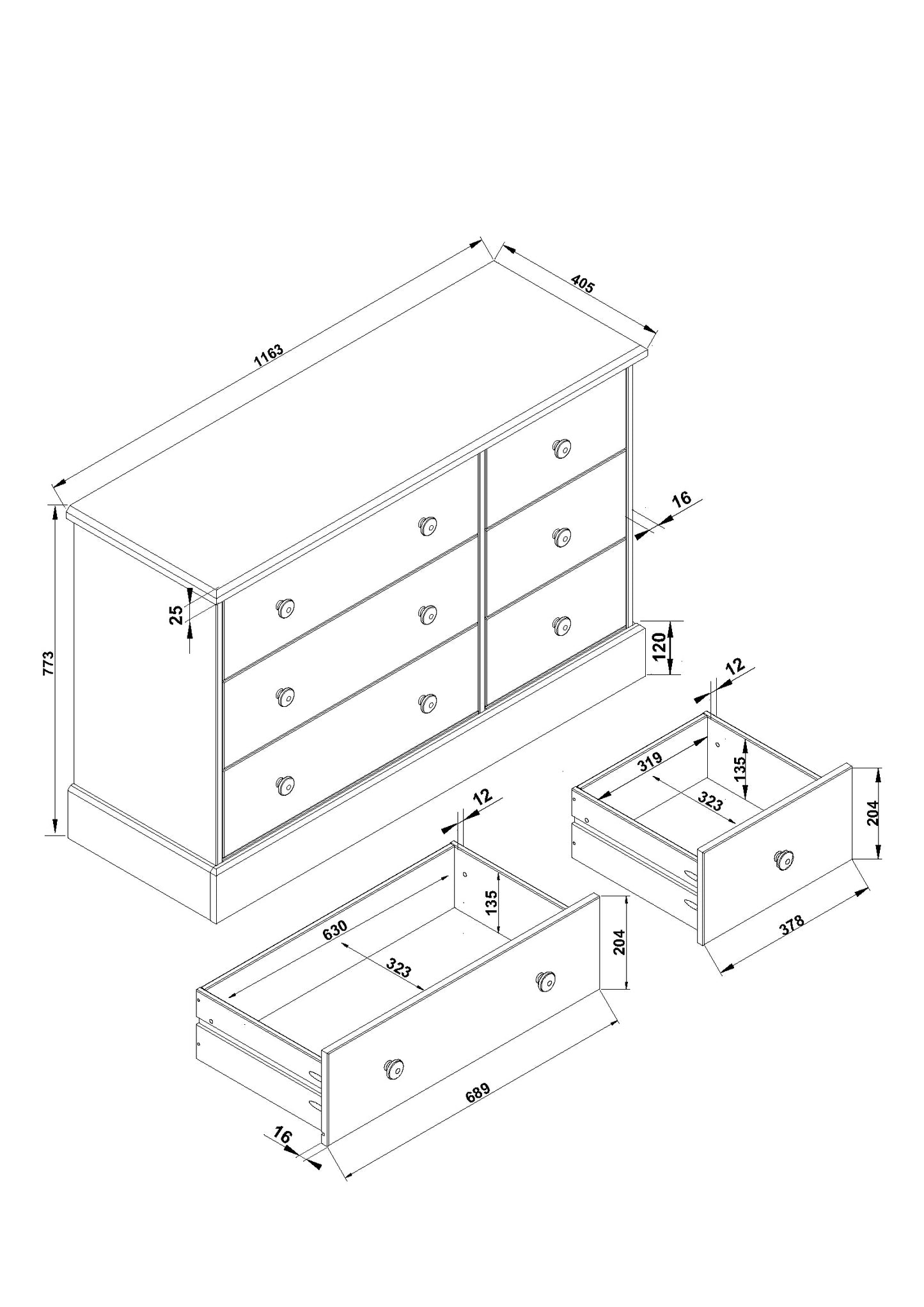 Cotswold Chest of drawers (CT133)
