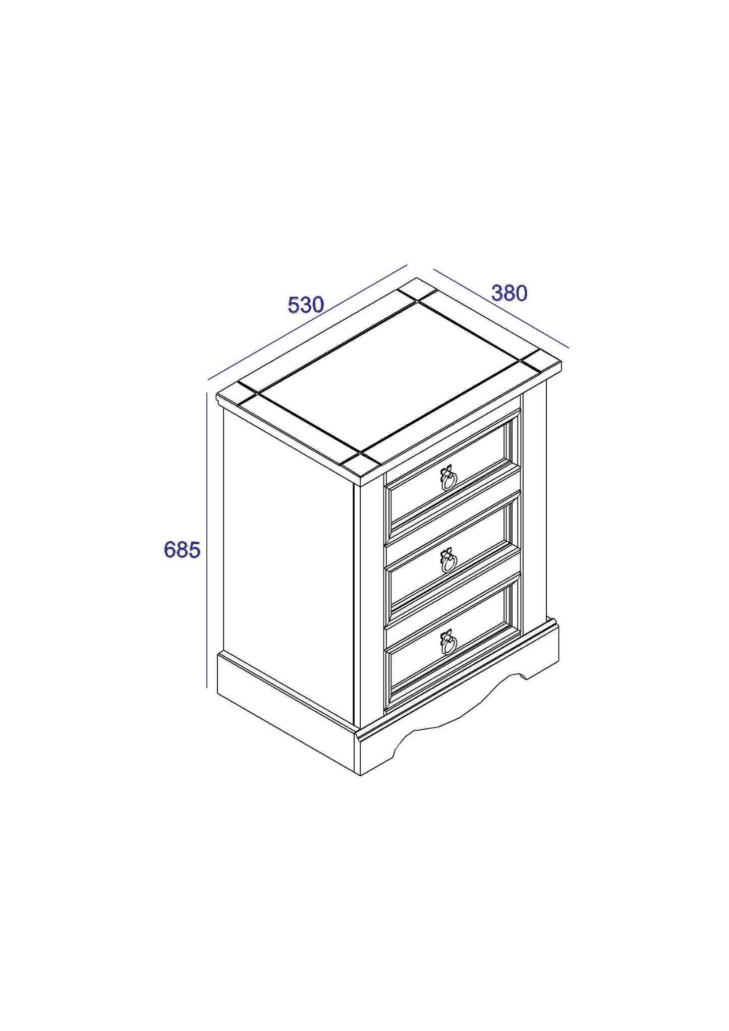 Corona White Bedside (CRW111)