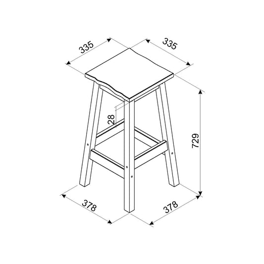 Corona Black Stool (CRB205)