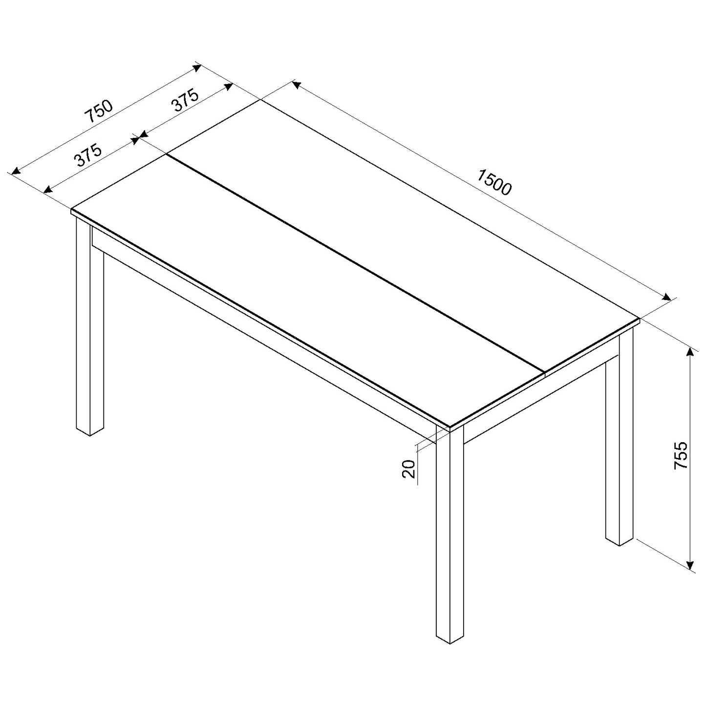 Linea Dining table (CRGTB6)