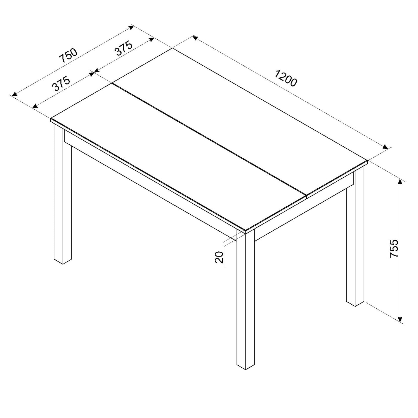 Linea Dining table (CRGTB5)