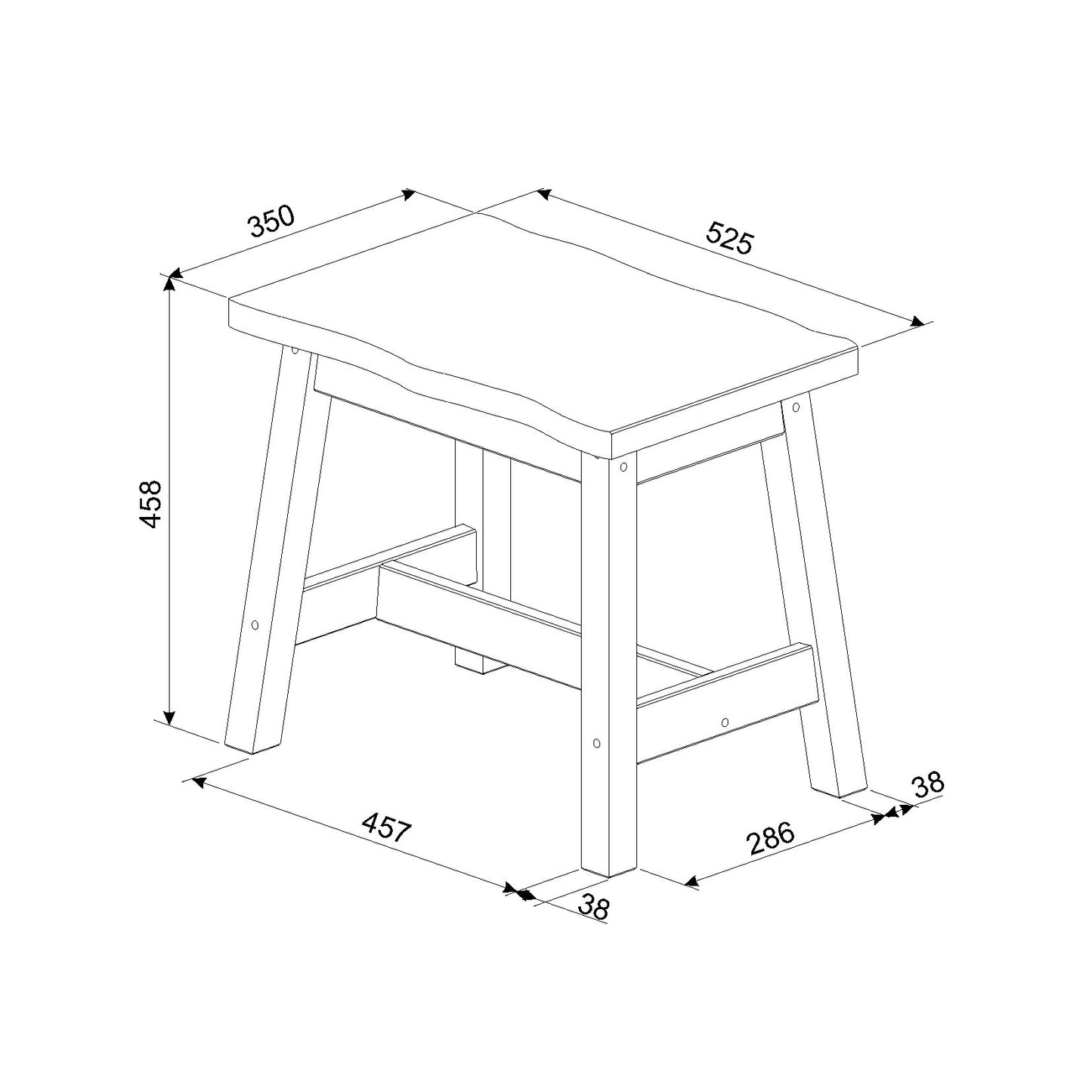 Corona Black Bench seat (CRB207)