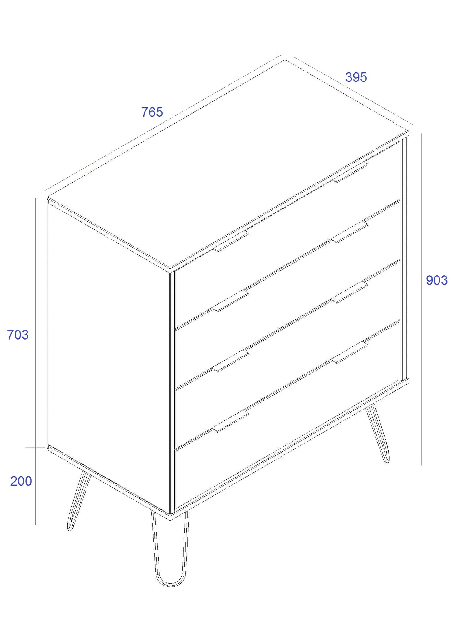 Augusta Pine Chest of Drawers (AG514)