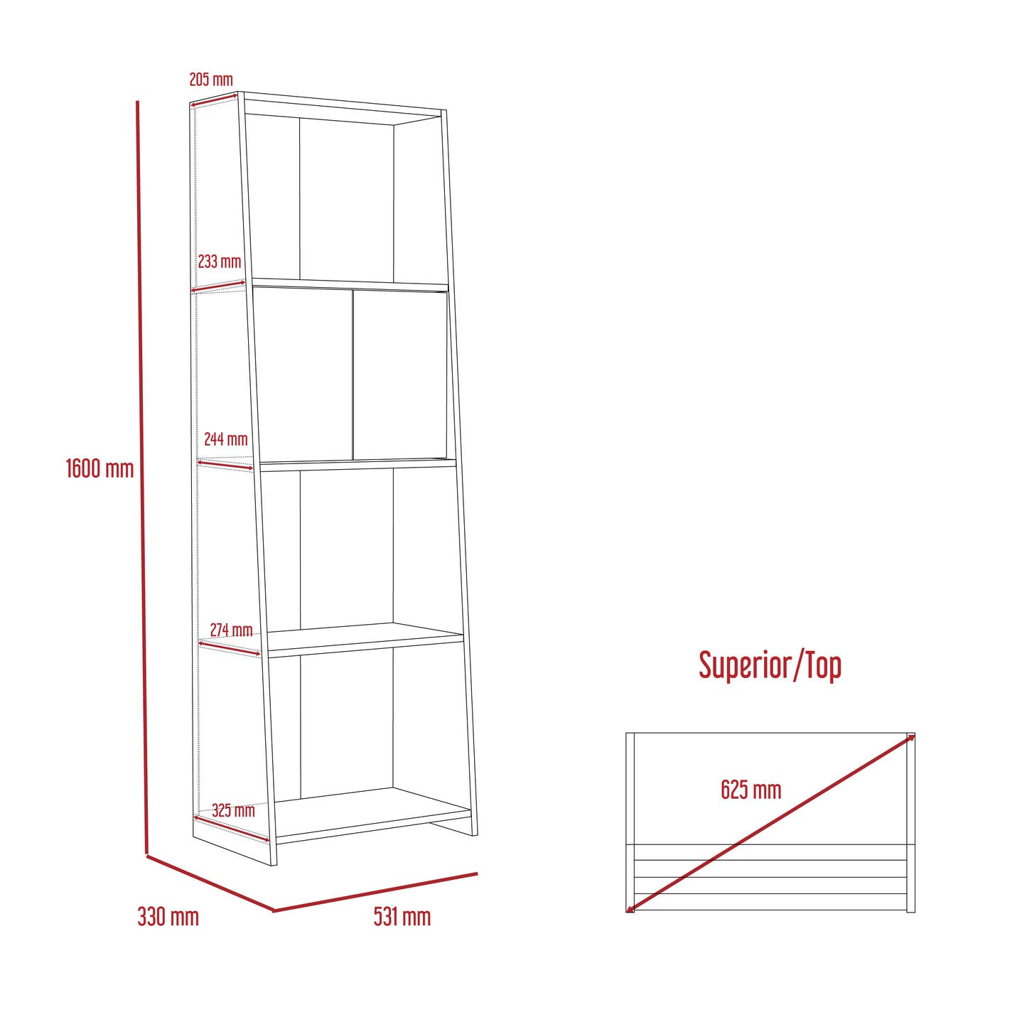 Dallas bookcase (DL204)