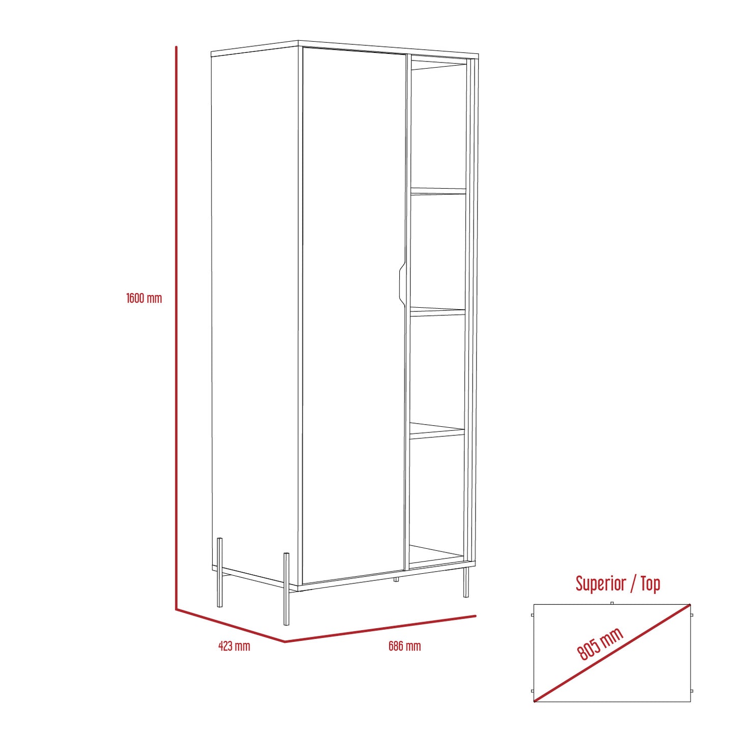 Dallas bookcase (DL908)
