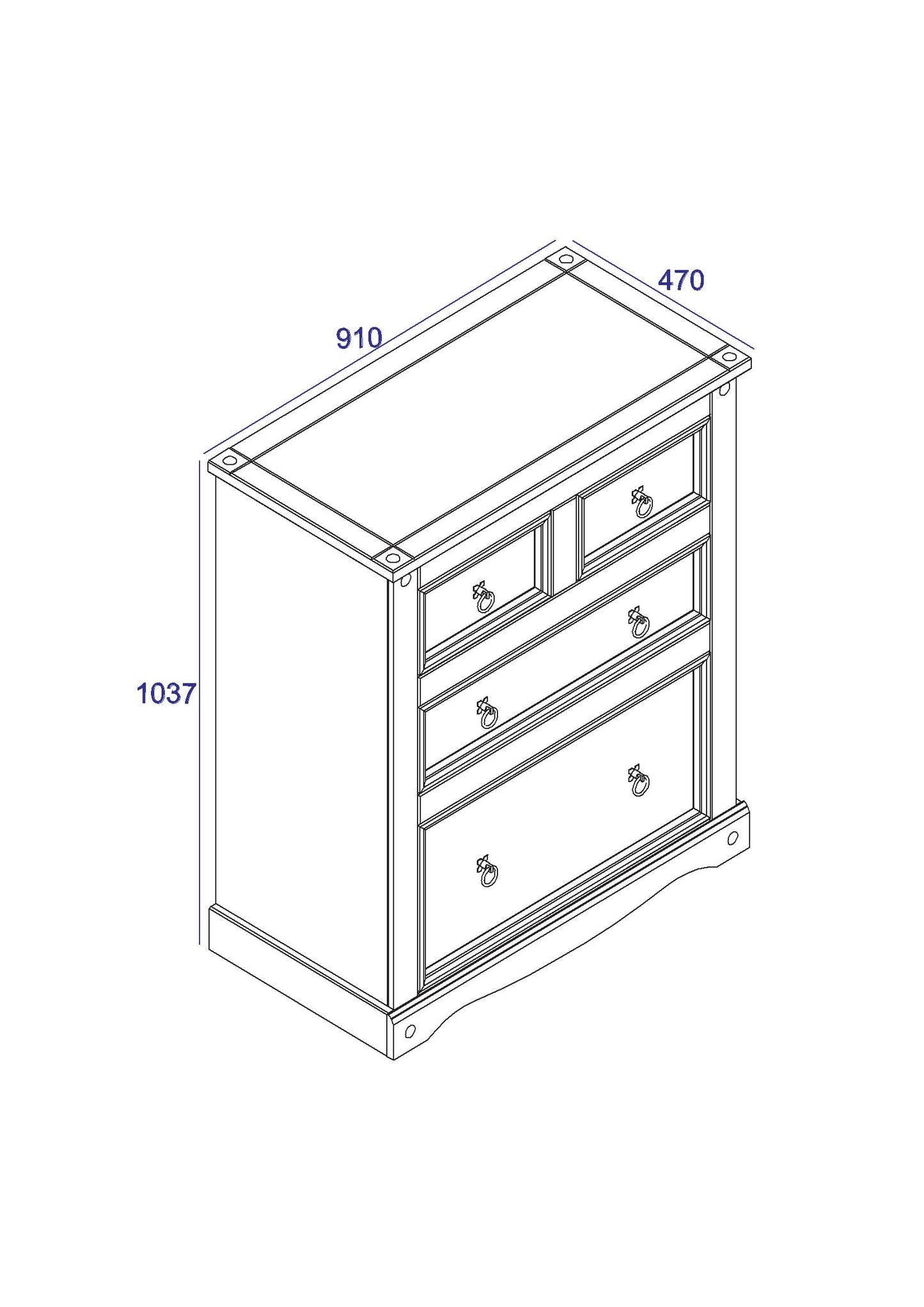 Corona Grey Chest of Drawers (CRG512)