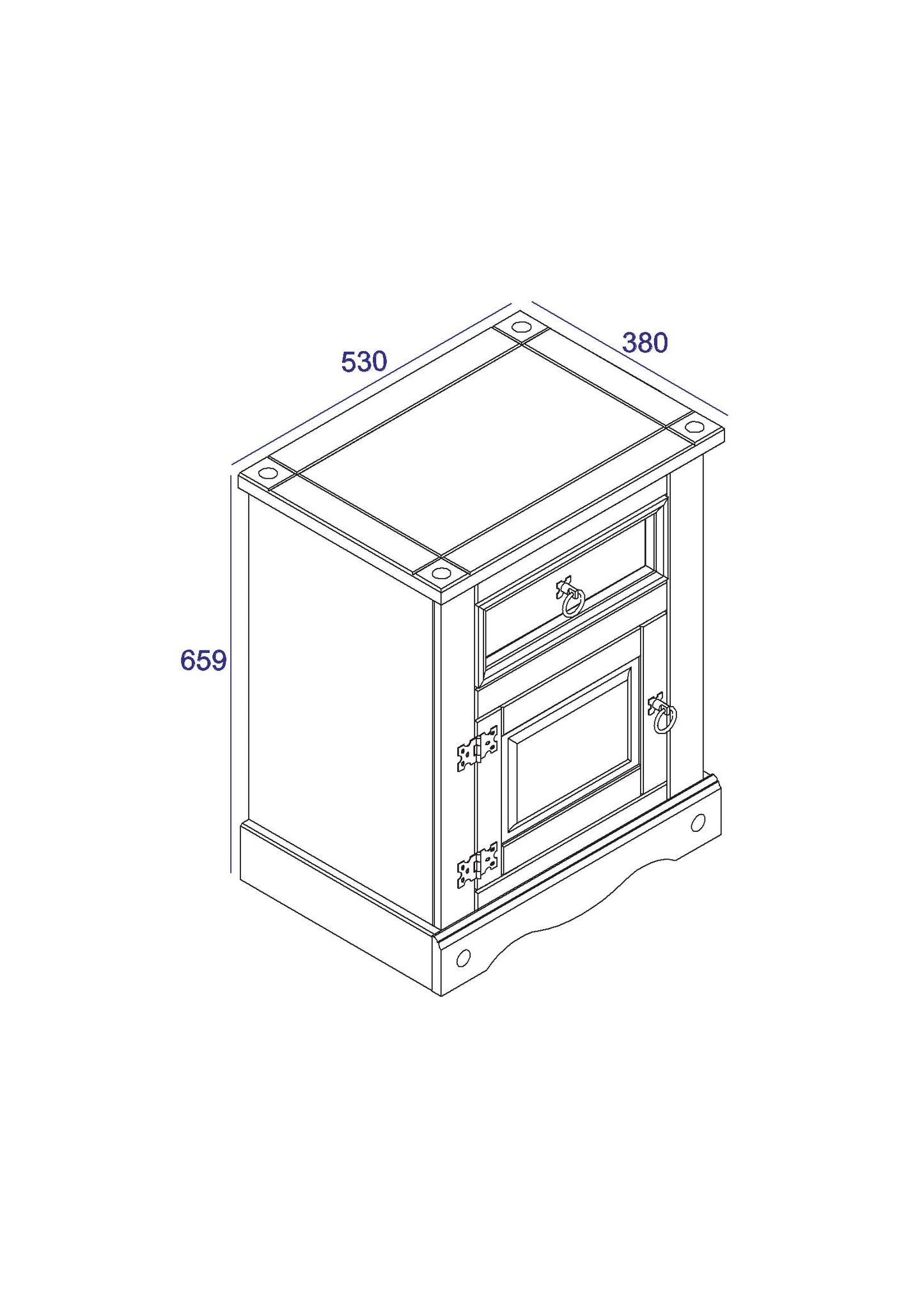 Corona White Bedside (CRW110)