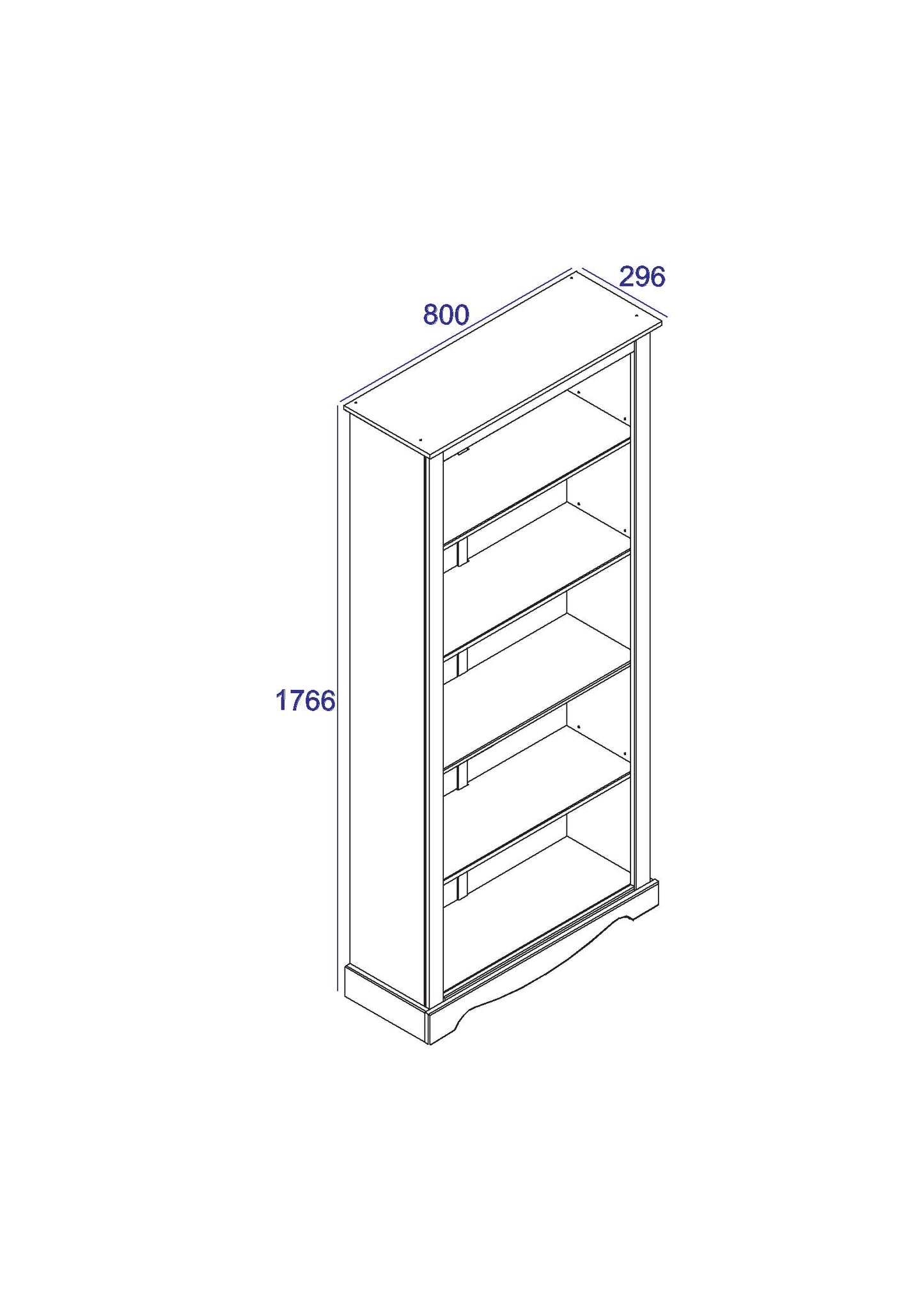 Corona White Bookcase (CRW713)