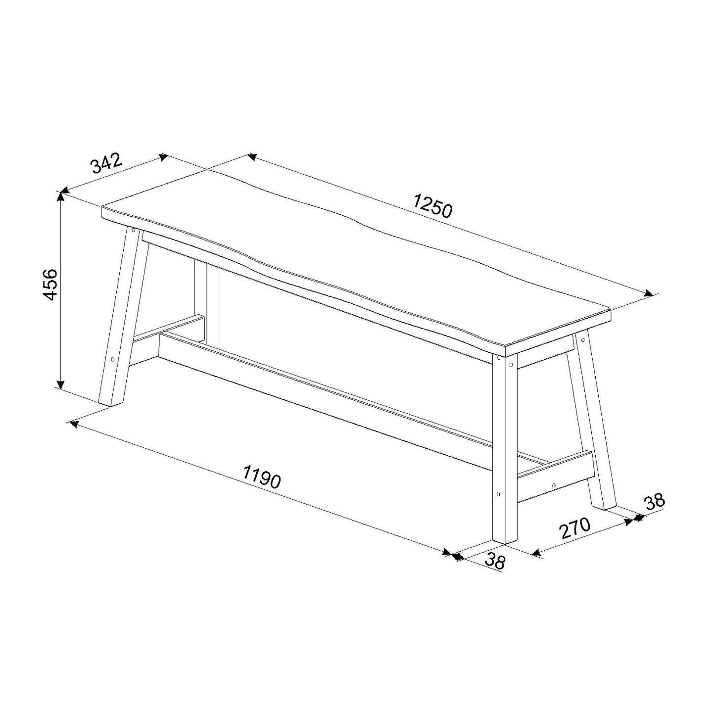 Corona Black Bench seat (CRB206)