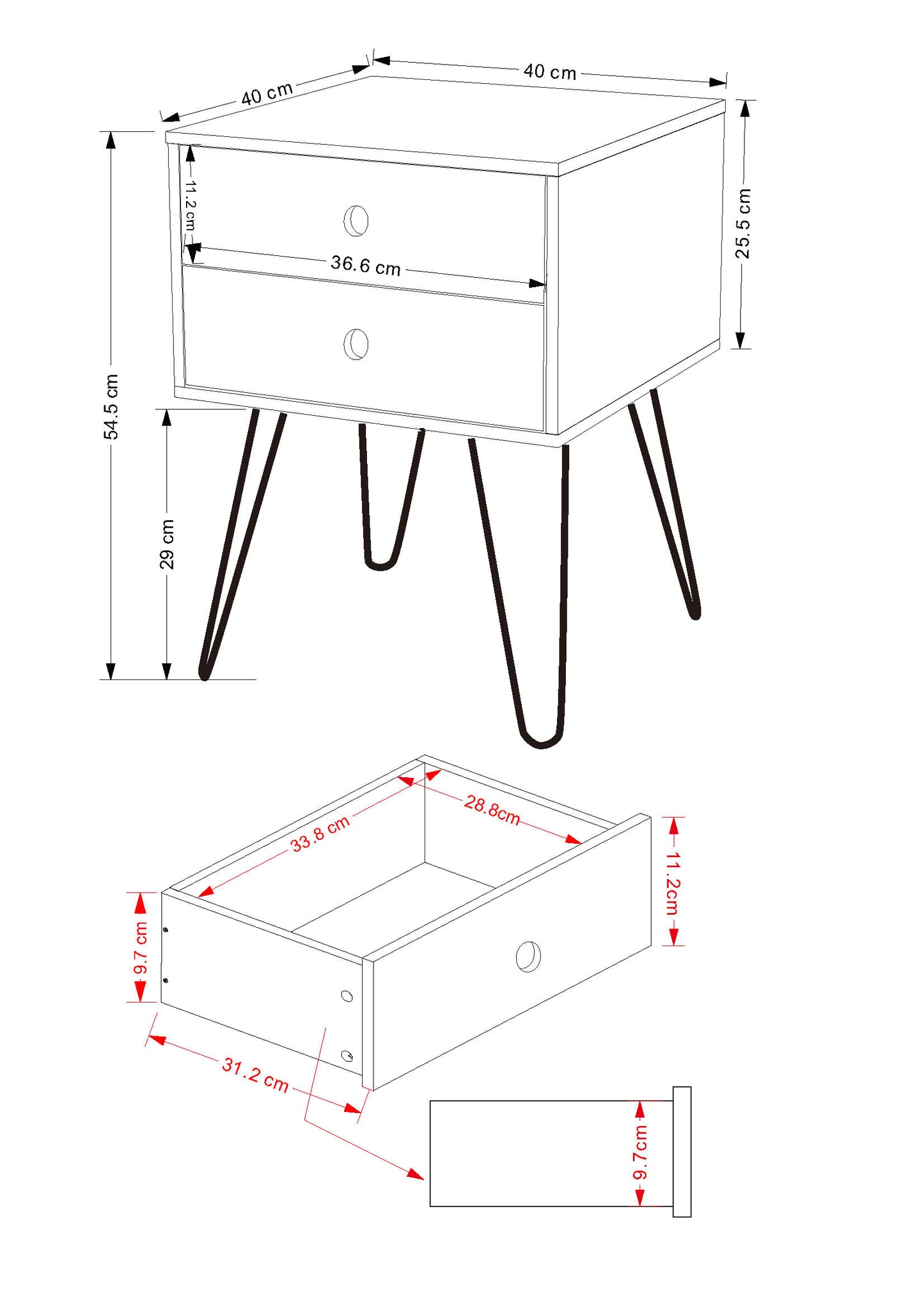 Options Blue Bedside (BSB710)