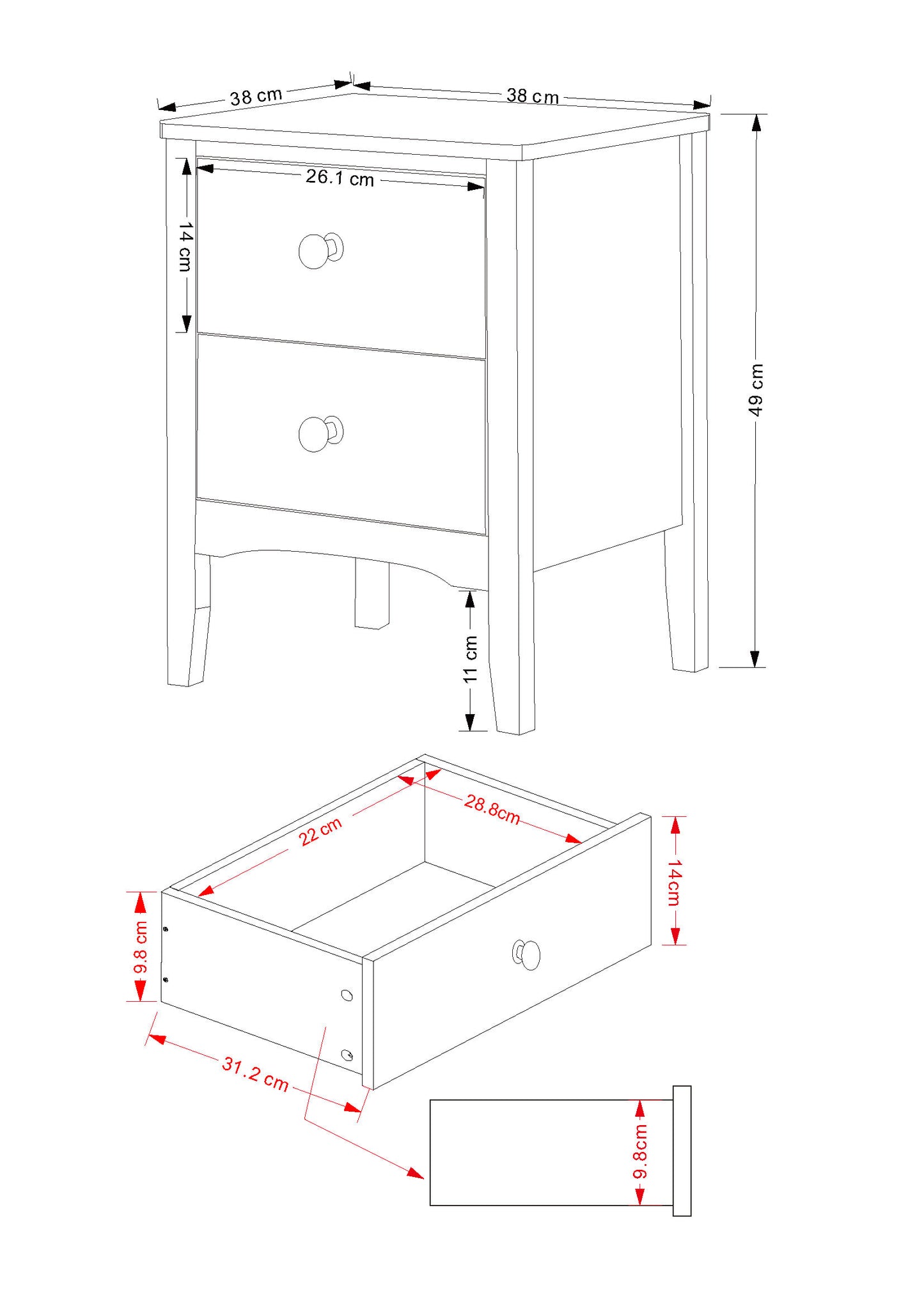 Como Grey Bedside (CMG509)