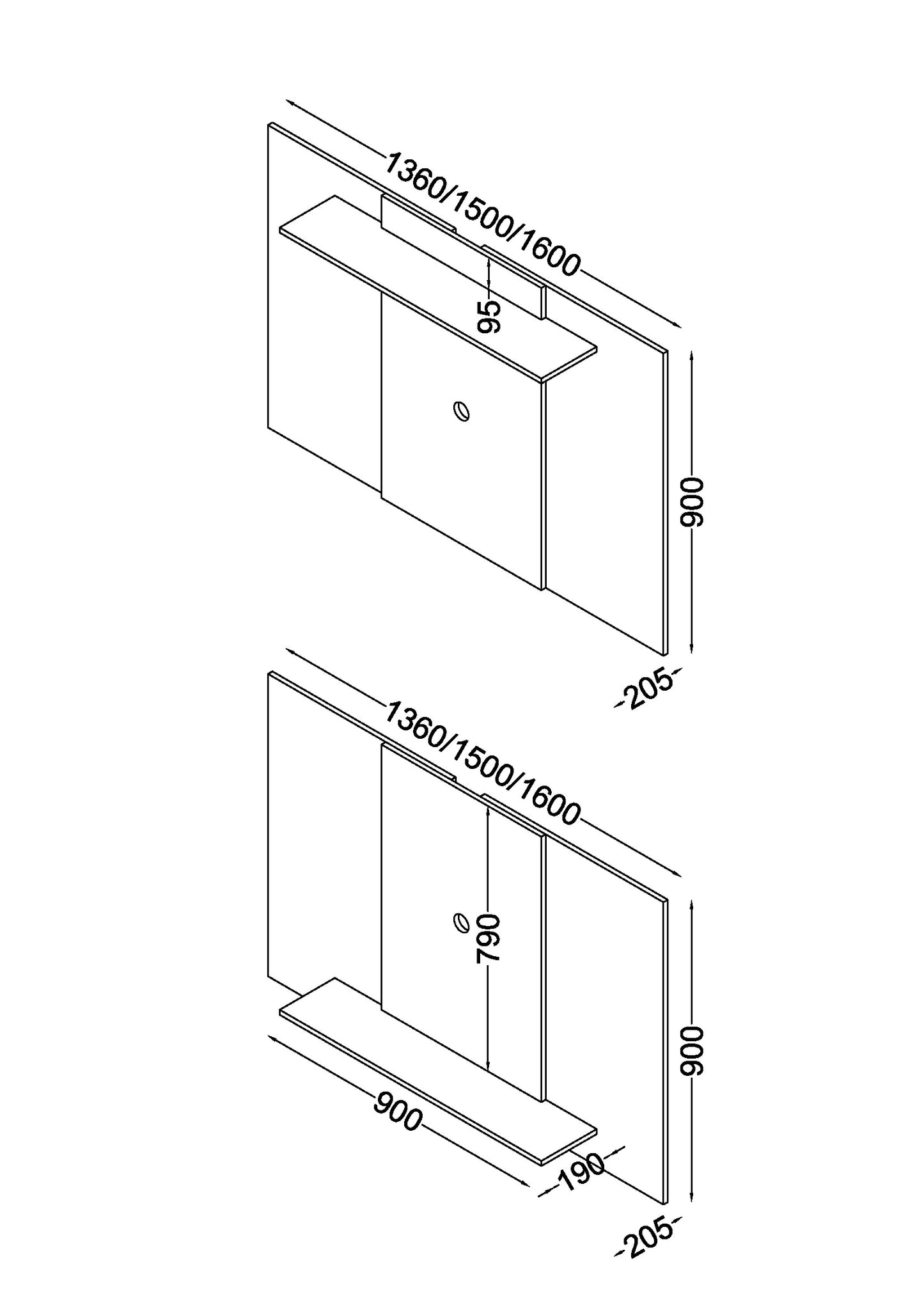Lido Wall Mounted TV Unit (LD721G)