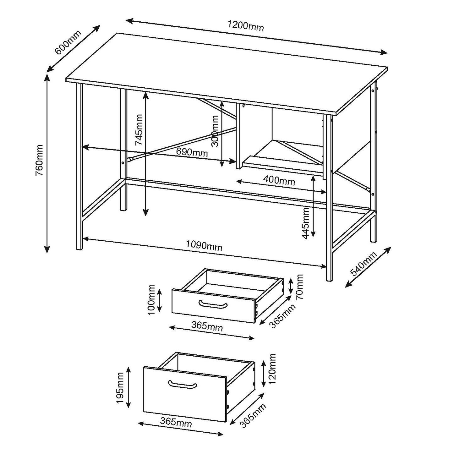Loft Home Office desk (LFDSK-06)