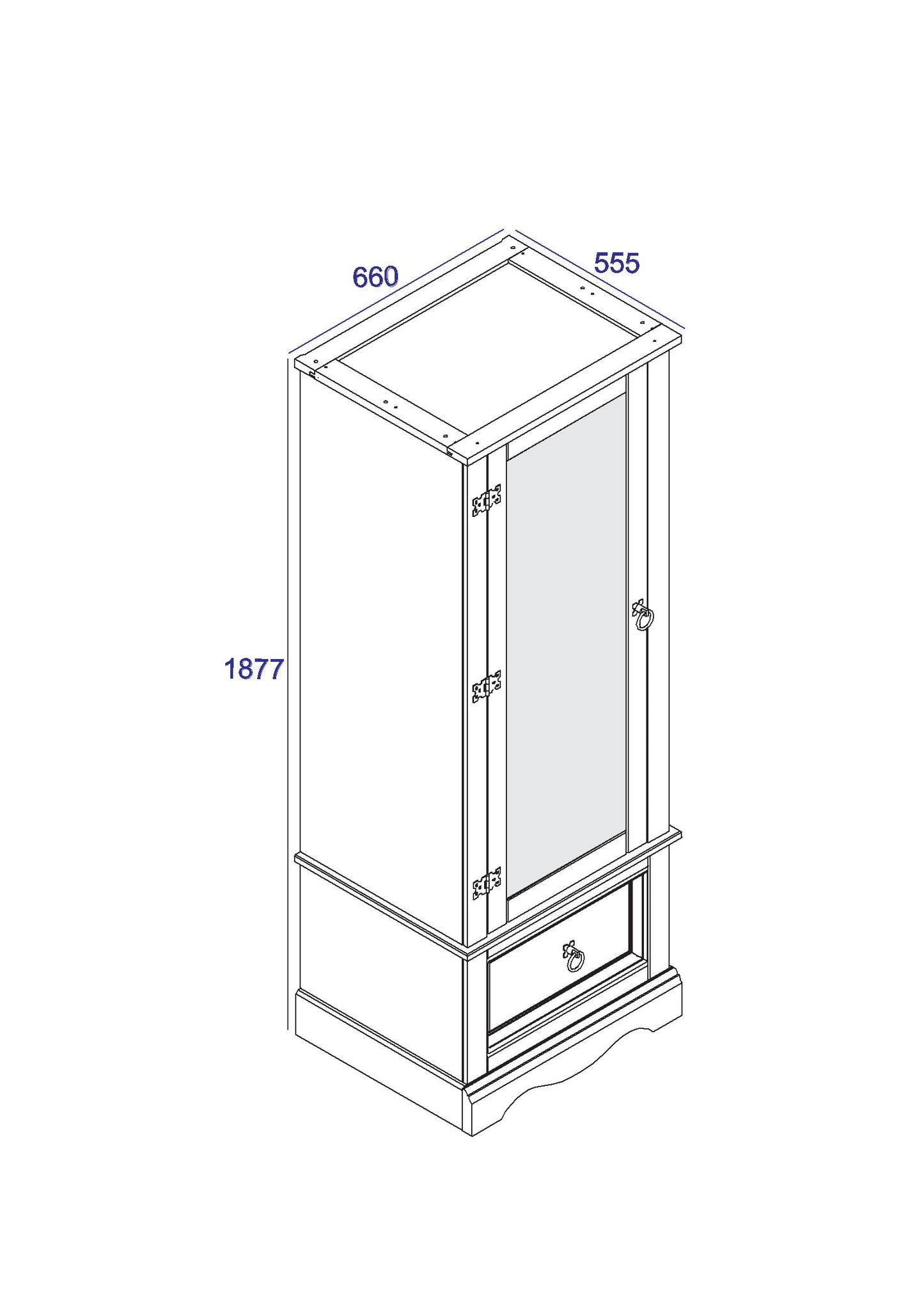 Corona Grey Wardrobe (CRG525)