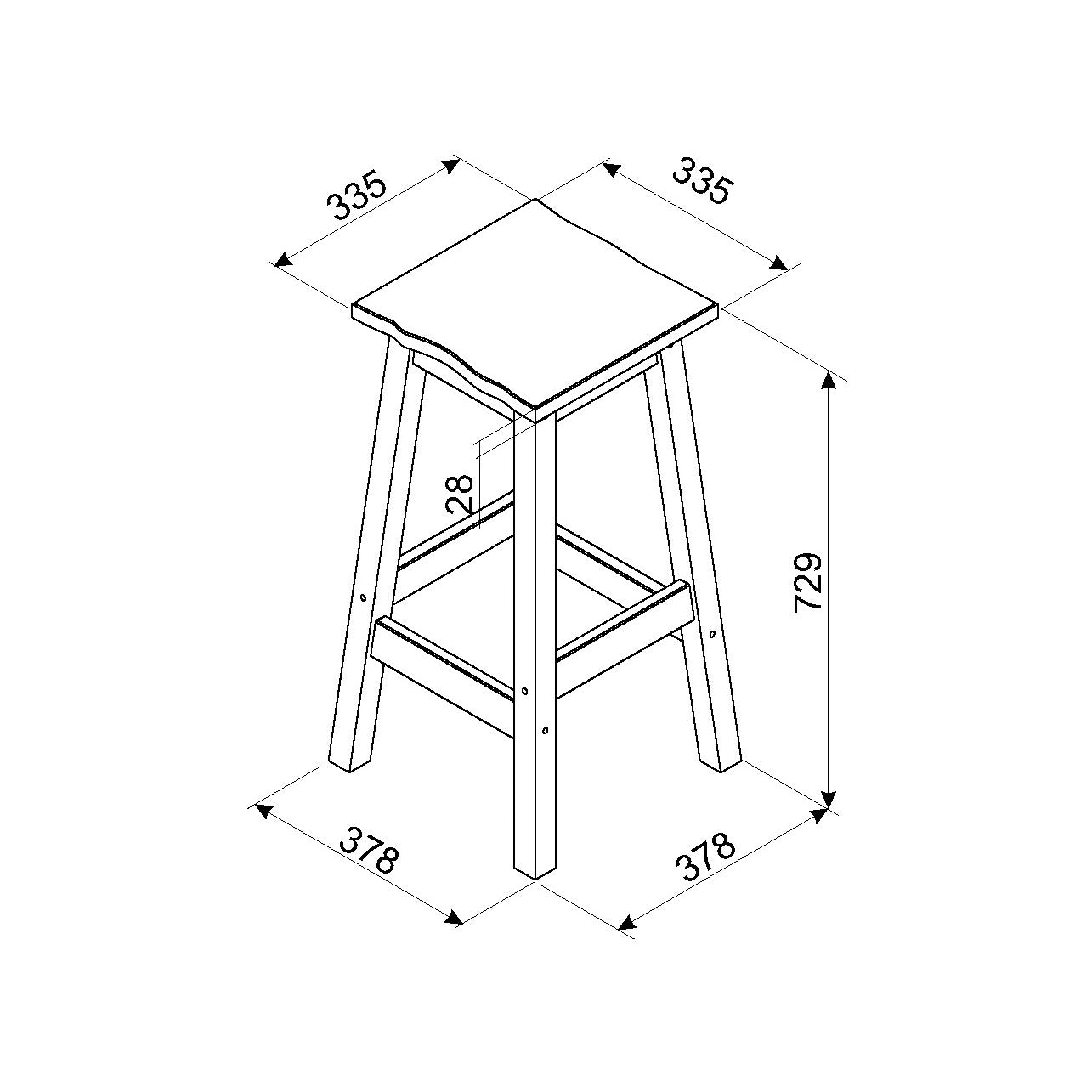 Corona Grey Stool (CRG205)